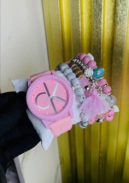 *CK WRISTWATCH WITH BEADS
